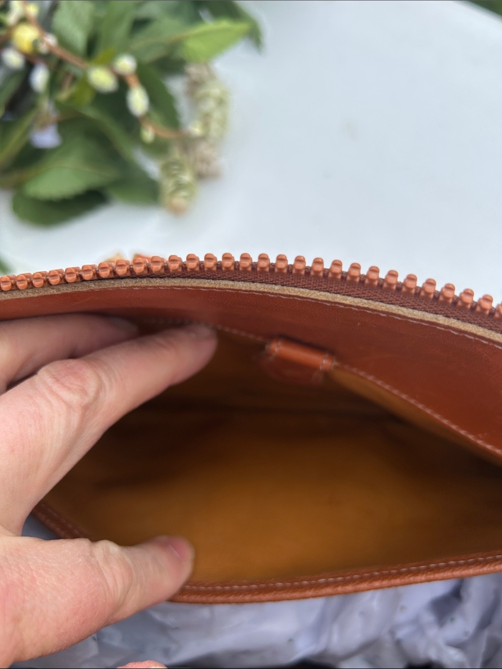 Dooney & Bourke Pebble Leather Satchel — Cognac Brown - Picture 6 of 8
